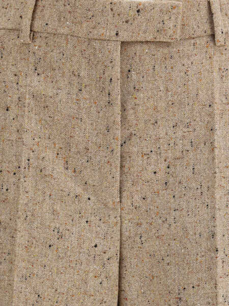 Pantaloni casual Valentino Garavani Palazzo Trousers in Bottonato Natt AVORIO/BEIGE Femei (BM 19077478) 3