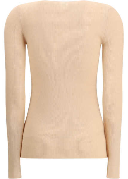 Pulovere Chloe Merino Wool Henley Sweater HONEY PINK Femei (BM 19077523) 2