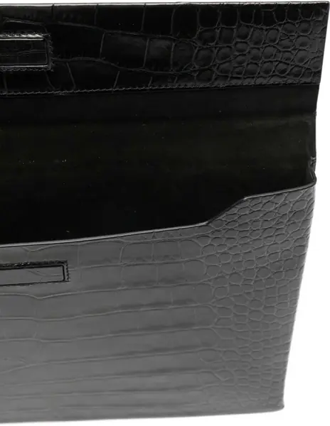 Genti de mana Tom Ford Crocodile print leather Pouch BLACK Barbati (BM 19077547) 4