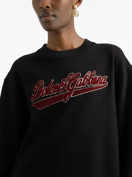 Bluze de trening Dolce & Gabbana Cotton Sweatshirt with patch NERO Femei (BM 19077586) 4
