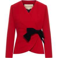 Jachete Short Jacket in Plain Wool Tweed Femei