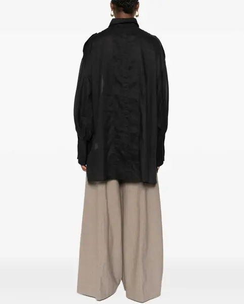 Camasi casual The Latest Semi-Transparent Shirt BLACK Femei (BM 19077640) 4