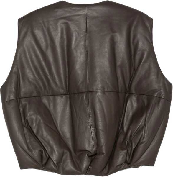 Veste casual ALYSI Leather Puffer Vest BROWN Femei (BM 19077775) 2