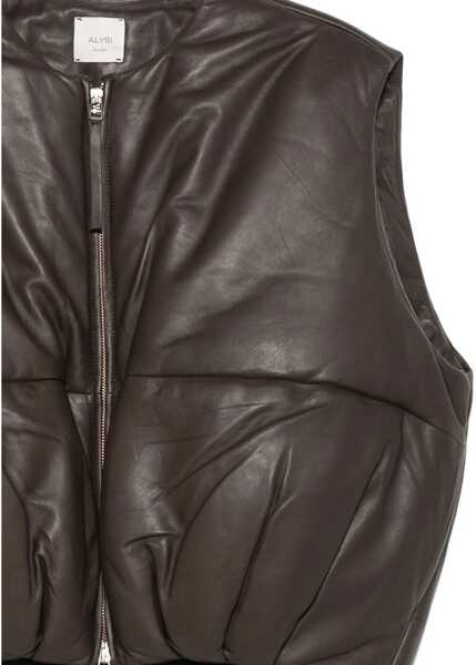 Veste casual ALYSI Leather Puffer Vest BROWN Femei (BM 19077775) 3