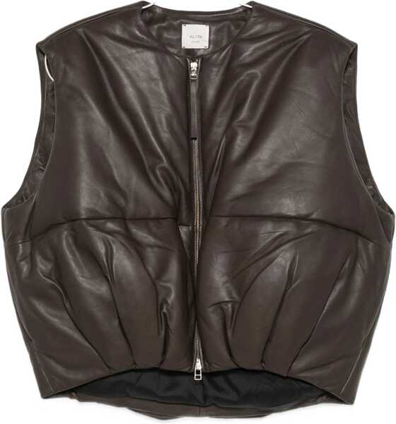 Veste casual ALYSI Leather Puffer Vest BROWN Femei (BM 19077775) 1