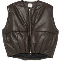 Veste casual Leather "Puffer" Vest Femei