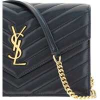 Portofele Dama - Portofele Saint Laurent Envelope Cassandre Wallet With Chain BLACK Femei (BM 19077799) - B-mall.ro