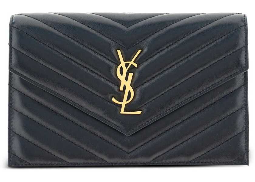 Portofele Saint Laurent Envelope Cassandre Wallet With Chain BLACK Femei (BM 19077799) 1