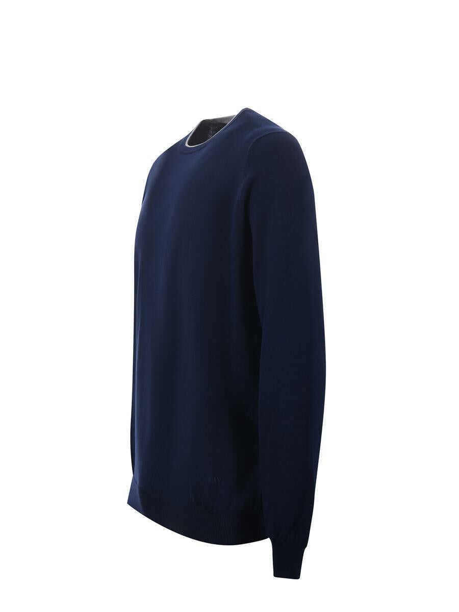 Pulovere Fay Fay  Sweater In Cotton Yarn BLUE Barbati (BM 19079103) 2