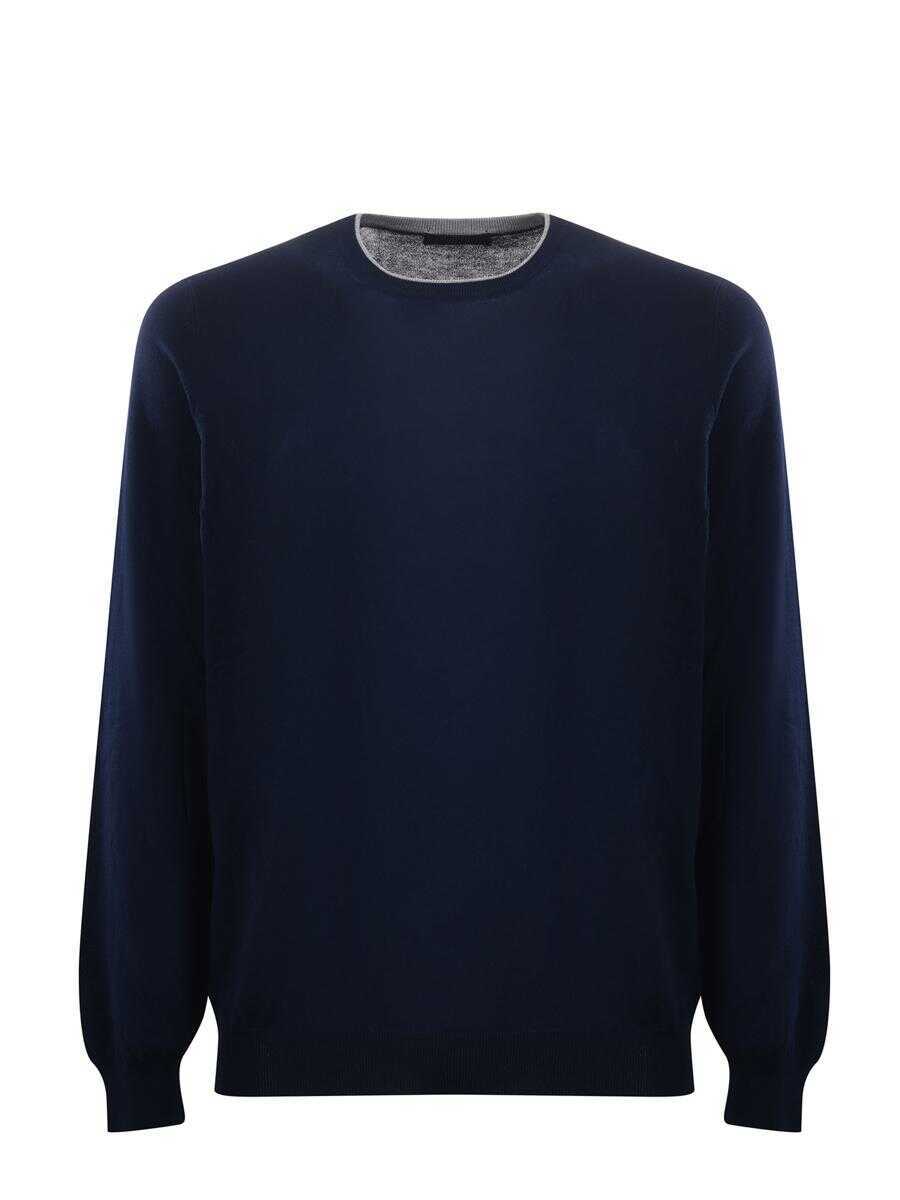 Pulovere Fay Fay  Sweater In Cotton Yarn BLUE Barbati (BM 19079103) 1