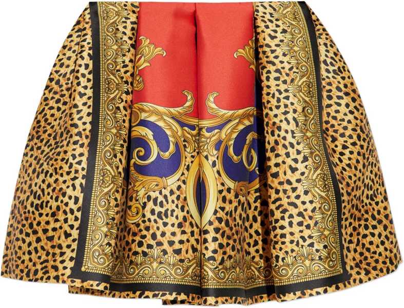 Fuste Versace Silk-Blend Duchesse Mini Skirt SCARLEULTRAMARINE Femei (BM 19079431) 1