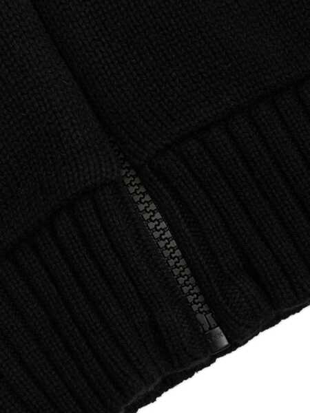 Bluze de trening Palm Angels CURVEDLOGO HOODIE KNIT ZIPPED BLACK - OF Black   Baieti (BM 19079970) 3