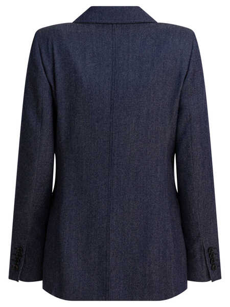Sacouri Max Mara Denim-effect double-breasted blazer Blue Femei (BM 19080492) 2
