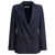 Max Mara Denim-effect double-breasted blazer Blue