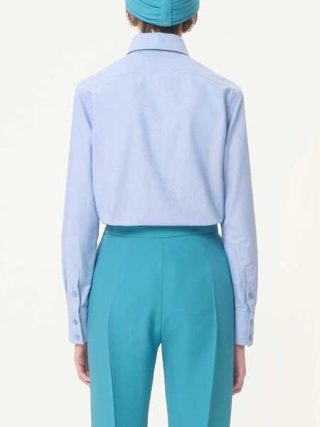 Camasi office Valentino Garavani Shirt with embellished collar Light blue Femei (BM 19080528) 5