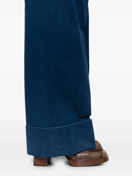 Blugi drepti Valentino Garavani Wide-leg jeans with pleats Blue Femei (BM 19080549) 5
