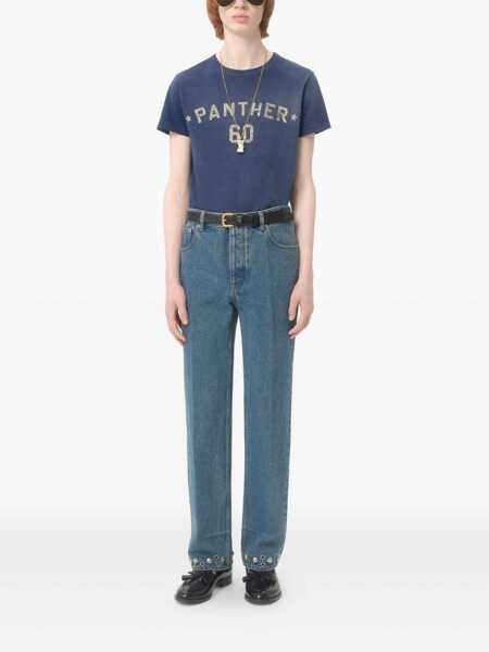 Blugi drepti Valentino Garavani Jeans with cabochons Light blue Barbati (BM 19080690) 2