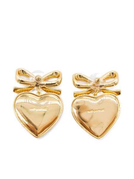 Cercei Self-Portrait Heart-shaped earrings with embellished bow Gold Femei (BM 19080879) 3
