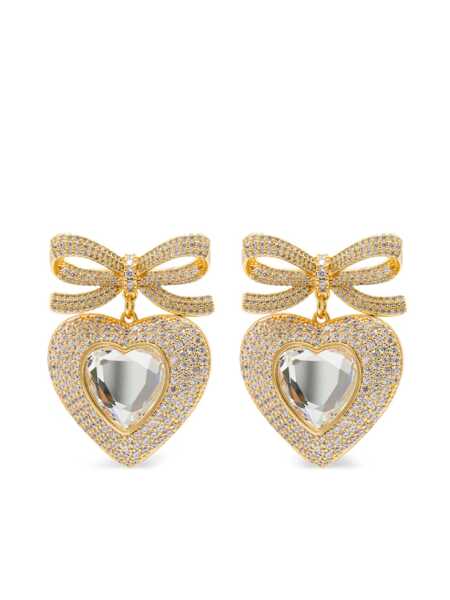 Cercei Self-Portrait Heart-shaped earrings with embellished bow Gold Femei (BM 19080879) 1