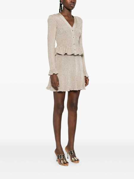 Rochii elegante Self-Portrait Short lurex knit dress Gold Femei (BM 19080894) 3