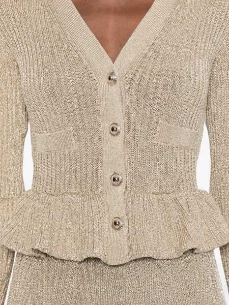 Rochii elegante Self-Portrait Short lurex knit dress Gold Femei (BM 19080894) 5