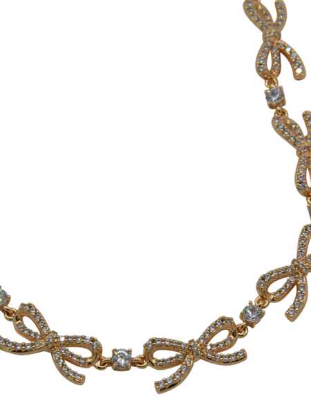 Bijuterii Self-Portrait Necklace with embellished bows and crystals Gold Femei (BM 19080903) 2