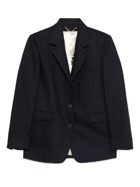 Sacouri Golden Goose Single-breasted pinstripe blazer jacket Blue Femei (BM 19080948) 1