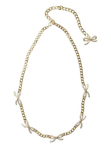 Bijuterii Self-Portrait Necklace with bows with crystals Gold Femei (BM 19081002) 1