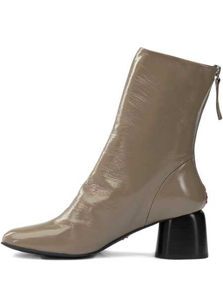 Botine HALMANERA Leather zippered ankle boots Beige Femei (BM 19081173) 1