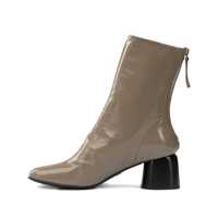 Botine Leather zippered ankle boots Femei