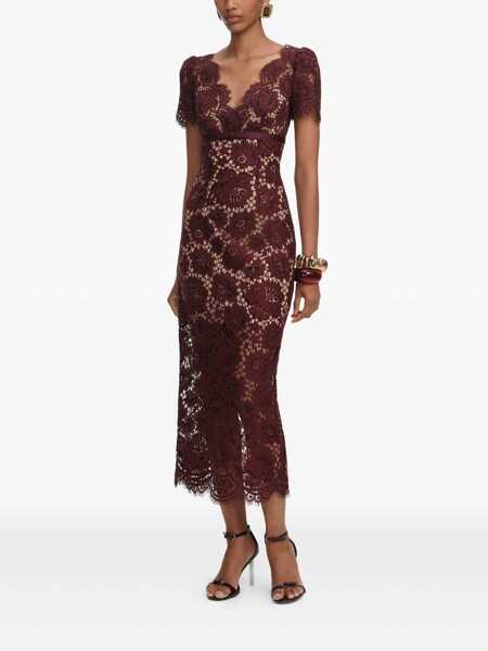Rochii elegante Self-Portrait Floral lace midi dress Bordeaux Femei (BM 19081335) 2