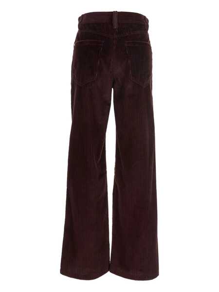 Pantaloni casual Brunello Cucinelli Five-pocket corduroy pants Bordeaux Femei (BM 19081620) 2