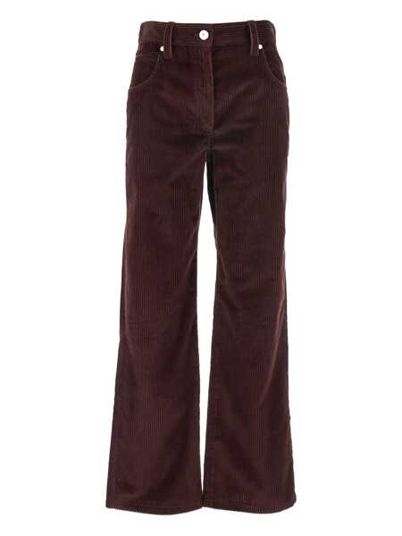 Pantaloni casual Brunello Cucinelli Five-pocket corduroy pants Bordeaux Femei (BM 19081620) 1