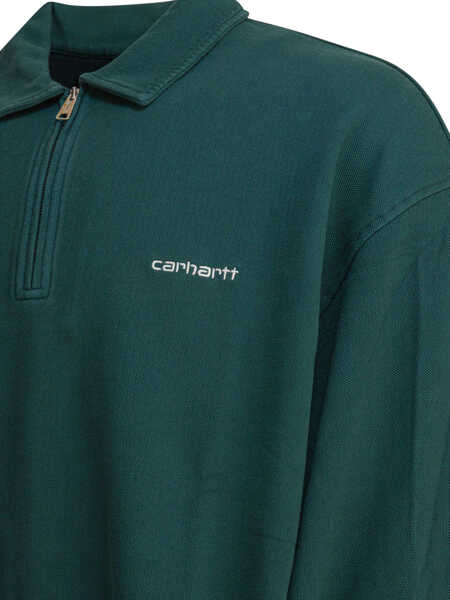 Hanorace Carhartt Piqu Script Sweatshirt Green Barbati (BM 19081662) 4
