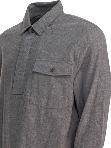 Camasi casual Vince Herringbone shirt Grey Barbati (BM 19081707) 4