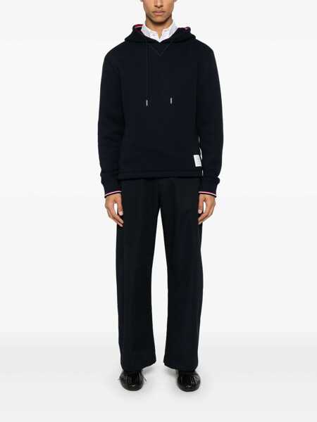 Hanorace Thom Browne Sweatshirt RWB Tape Blue Barbati (BM 19081809) 2