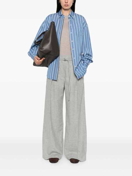 Pantaloni casual Brunello Cucinelli Wide-leg pants Grey Femei (BM 19081827) 2