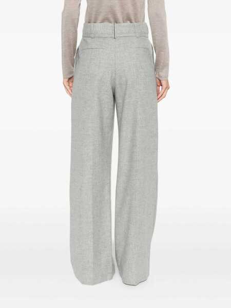 Pantaloni casual Brunello Cucinelli Wide-leg pants Grey Femei (BM 19081827) 4