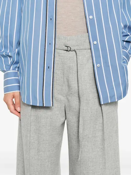 Pantaloni casual Brunello Cucinelli Wide-leg pants Grey Femei (BM 19081827) 5