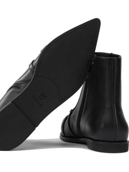 Botine Pinko Leather zippered ankle boots Black Femei (BM 19082076) 5