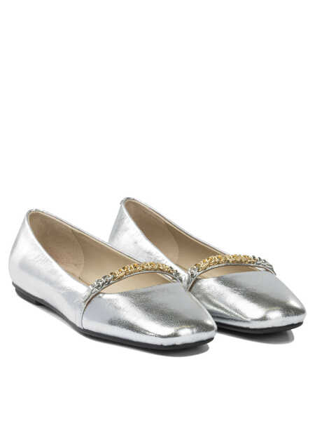 Balerini Pinko Leather ballet flats with square toe Silver Femei (BM 19082079) 2