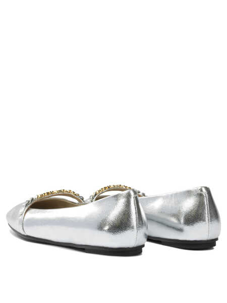 Balerini Pinko Leather ballet flats with square toe Silver Femei (BM 19082079) 4