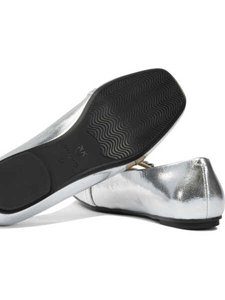 Balerini Pinko Leather ballet flats with square toe Silver Femei (BM 19082079) 5