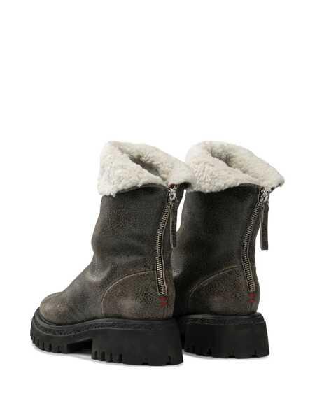 Botine HALMANERA Leather zippered ankle boots Brown Femei (BM 19082091) 5