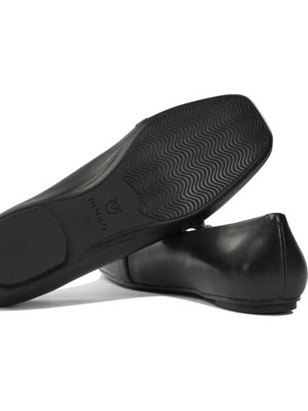 Balerini Pinko Leather ballet flats with square toe Black Femei (BM 19082163) 5