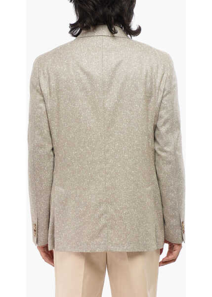 Sacouri CORNELIANI Cc Collection Virgin Wool Blend Double Breasted Blazer Beige Barbati (BM 19082182) 2