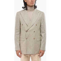 Sacouri Cc Collection Virgin Wool Blend Double Breasted Blazer Barbati