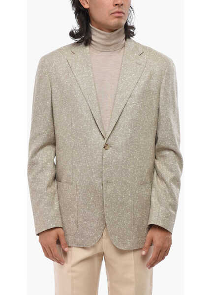 Sacouri CORNELIANI Cc Collection Virgin Wool Blend Blazer Beige Barbati (BM 19082185) 1