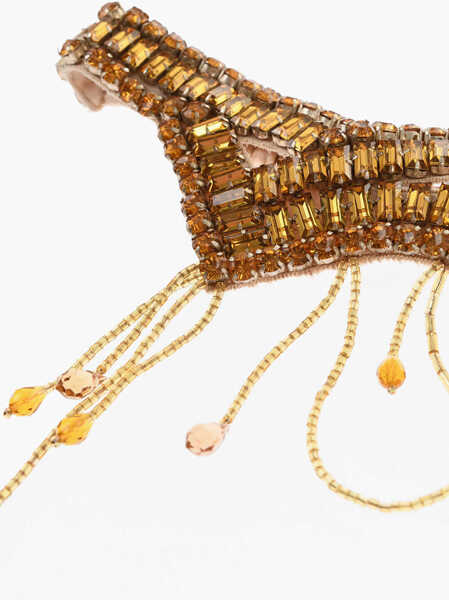 Accesorii de voiaj Elisabetta Franchi Silk Rhinestoned Headband Gold Femei (BM 19082233) 2