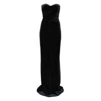 Rochii AMAZUIN Amazuìn 'Julien Velvet Jet Black' Long Velvet Dress